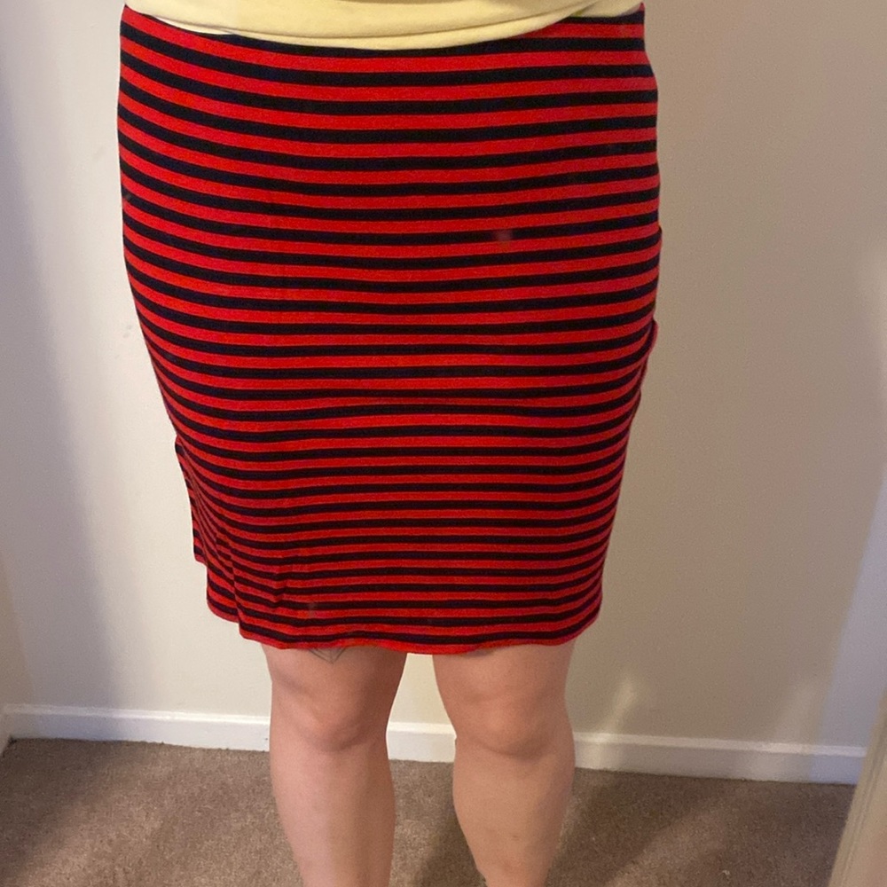 *3 for $10* Joe Fresh Black & Red Striped Skirt